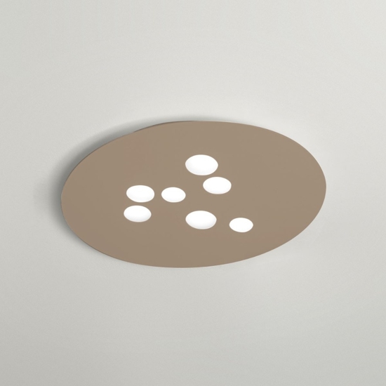 Gea luce luna plafoniera tortora design moderna