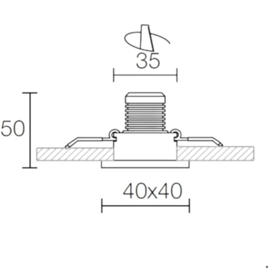 Faretto led da incasso 3w 3000k quadrato bianco