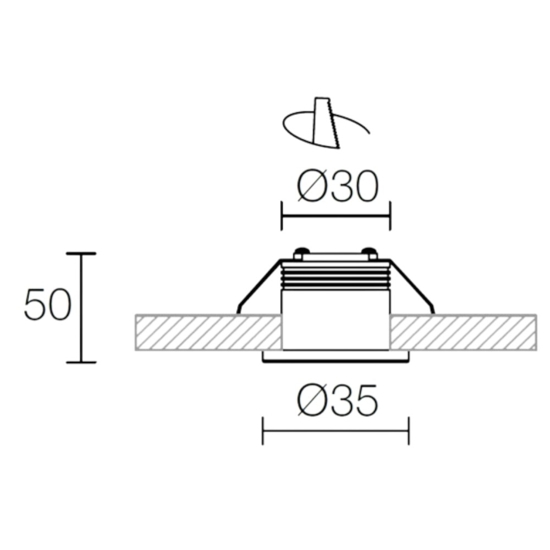Faretto da incasso led gea luce glam 3w 3000k rotondo nichel