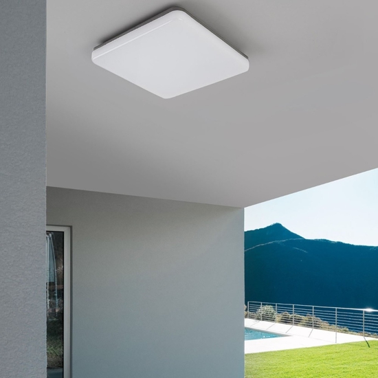 Plafoniera per esterno quadrata moderna 24w 3000k