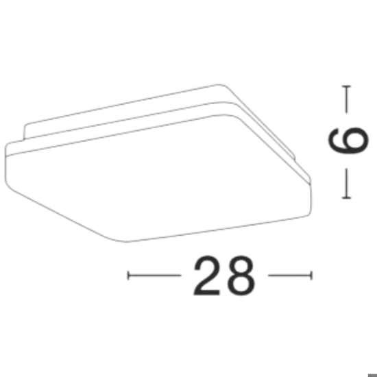 Plafoniera per esterno quadrata moderna 24w 3000k