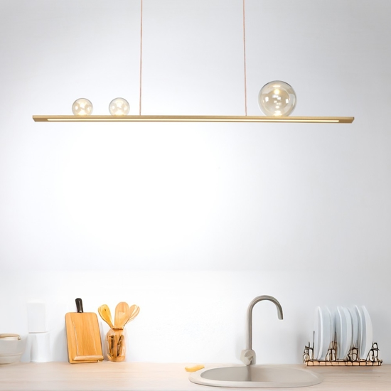 Vivida moonlight lampadario oro led 36w 3000k per cucina moderna