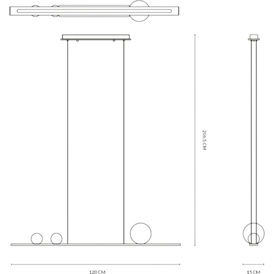 Vivida moonlight lampadario oro led 36w 3000k per cucina moderna