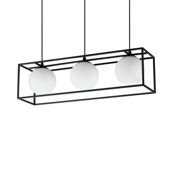 Ideal lux lingotto nero sp3 lampadario per tavolo da pranzo