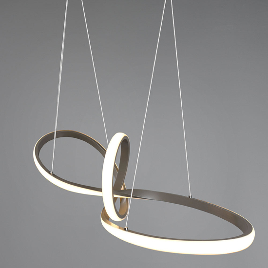 Lampadario moderno nichel opaco led 27w 3000k per soggiorno