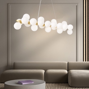 Maytoni lampadario moderno dorato con sfere di vetro per soggiorno