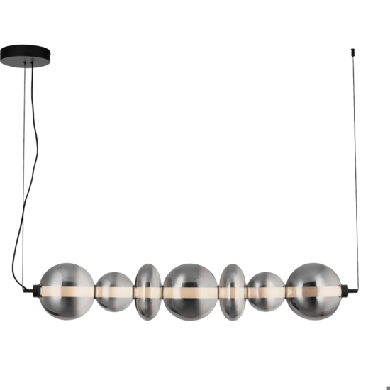 Lampadario orizzontale moderno con sfere di vetro per soggiorno