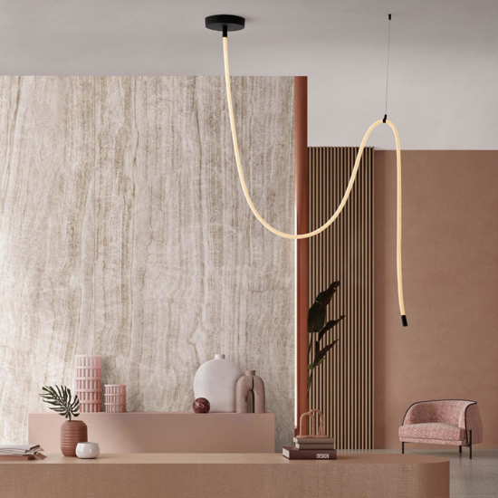 Lampadario moderno tubo di silincone led 33w 3000k dimmerabile