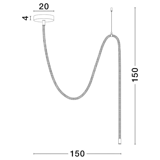 Lampadario moderno tubo di silincone led 33w 3000k dimmerabile