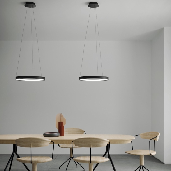 Anello sforzin lampadario moderno cerchio nero per salotto