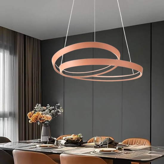 Lampadario ritmo led 70w 3700k cannella per soggiorno moderno perenz illuminazione