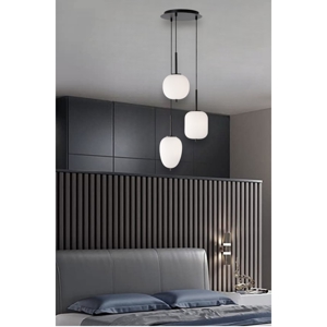 Lampadario nero per camera da letto vetri a grappolo
