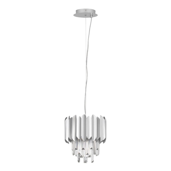 Lampadario per soggiorno cromo con cristalli elegante