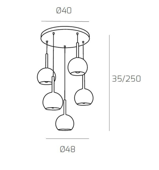 Lampadario per soggiorno moderno vetri multicolor top light