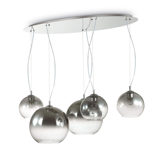 Lampadario moderno nemo plus sp5 ideal lux vetri fume