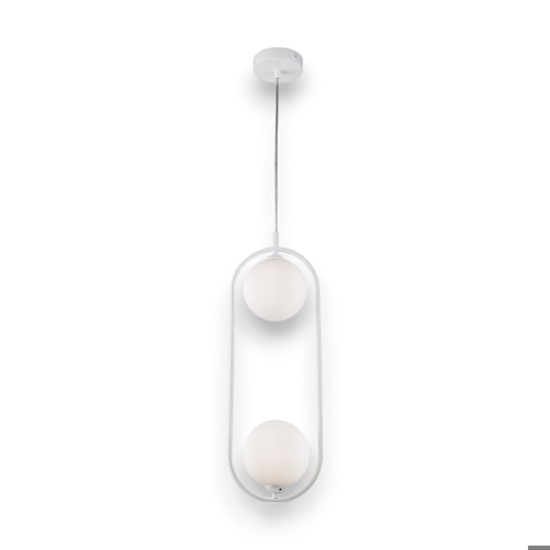Lampadario ring pendente per comodini camera da letto bianco moderno maytoni