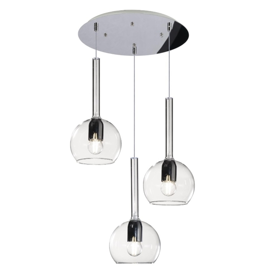 Lampadario per soggiorno moderno vetri trasparenti