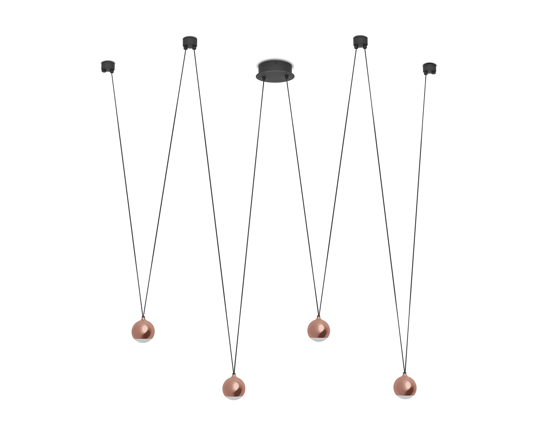 Vivida shallow lampadario moderno per soggiorno led oro rosa