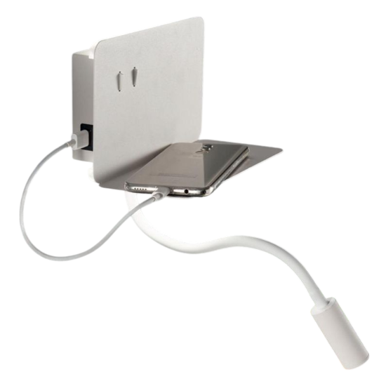 Ap stan ondaluce applique camera da letto bianca porta usb led orientabile