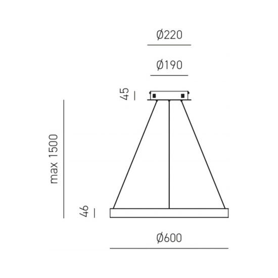 Criseide s-p nero gea luce lampada cerchio led 60w 3000k