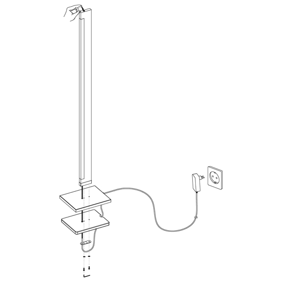 Lampada da terra di legno moderna led 19w 3000k dimmerabile