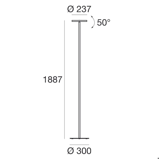 Linea light joshua lampada da terra moderna led 25w 3000k orientabile bianca