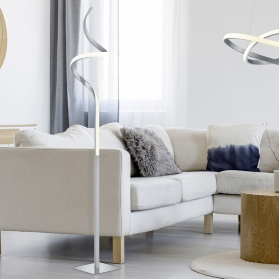 Lampada da terra grigio led 11w 3000k design moderna