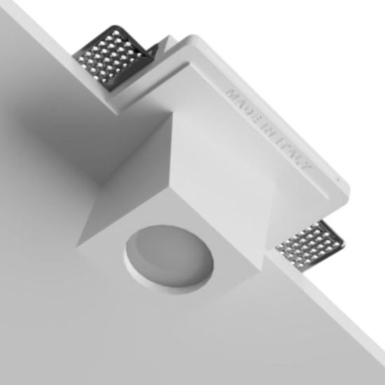 Faretto in gesso quadrato da incasso a soffitto sporgente Faretto in gesso quadrato da incasso a soffitto sporgente