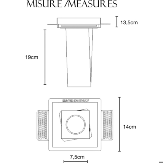 Faretto da incasso sporgente a soffitto sporgente parallelepipedo Faretto da incasso sporgente a soffitto sporgente parallelepipedo