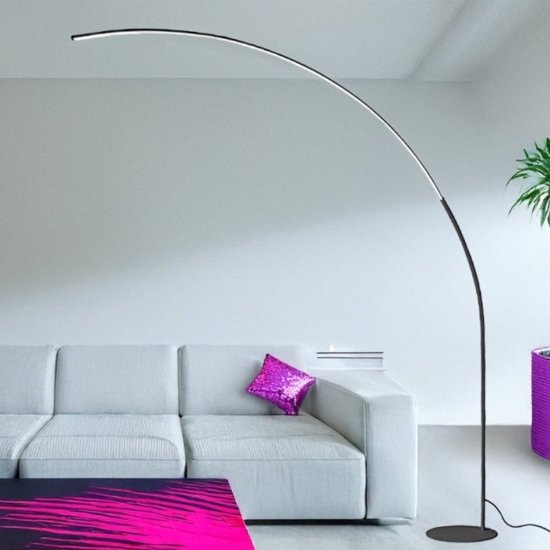 Comet pt ideal lux lampada ad arco led 30w 3000k dimmerabile nera