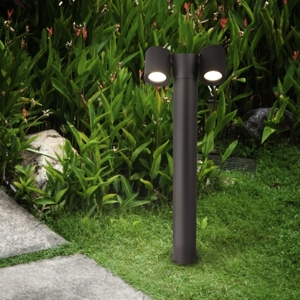 Maytoni lampione nero da giardino moderno luci orientabili