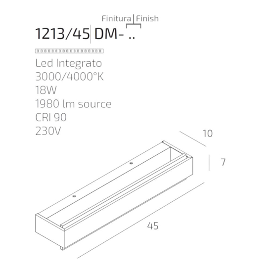 Top light bios foglia rame applique moderna rettangolare