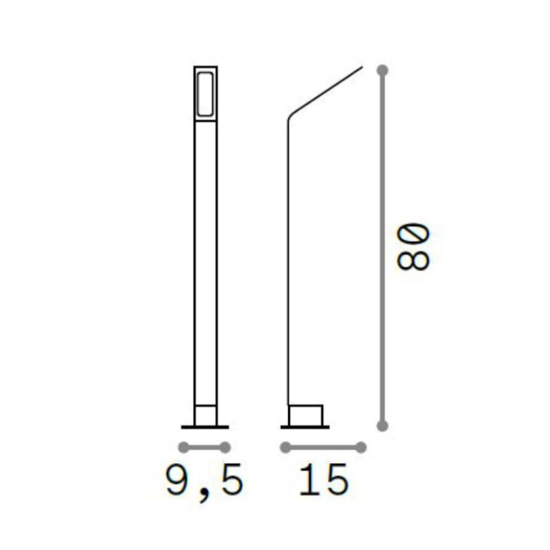 Agos pt h80 4000k lampione da giardino antracite ip54 led 4000k