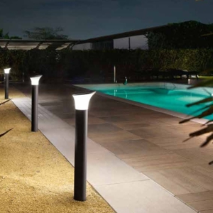 Lampione moderno da giardino ondaluce plt ares nero ip54 design moderno