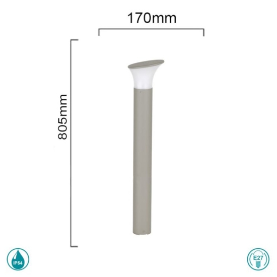 Lampione moderno da giardino ondaluce plt ares nero ip54 design moderno