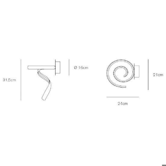 Vivida flame applique led moderna sabbia 3000k 4000k
