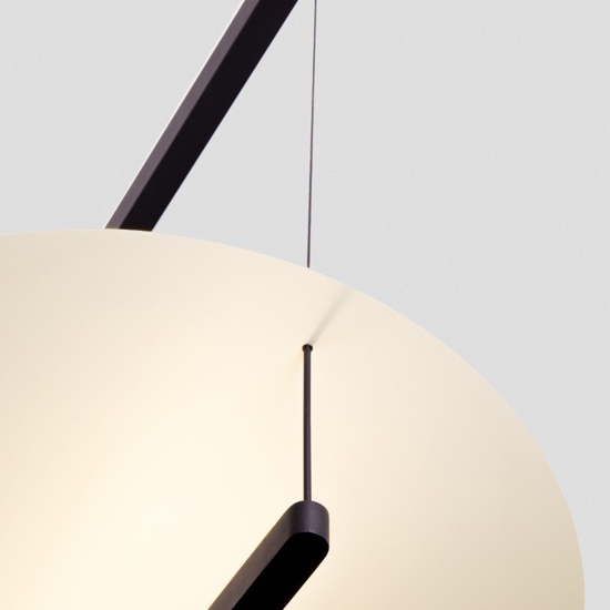 Lampadario per sala moderna nero led 55w dimmerabile 3000k