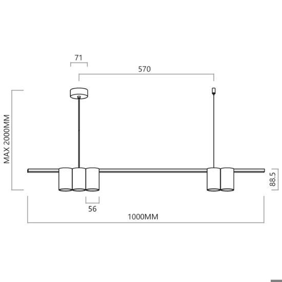 Lampadario moderno nero per sala da pranzo moderna