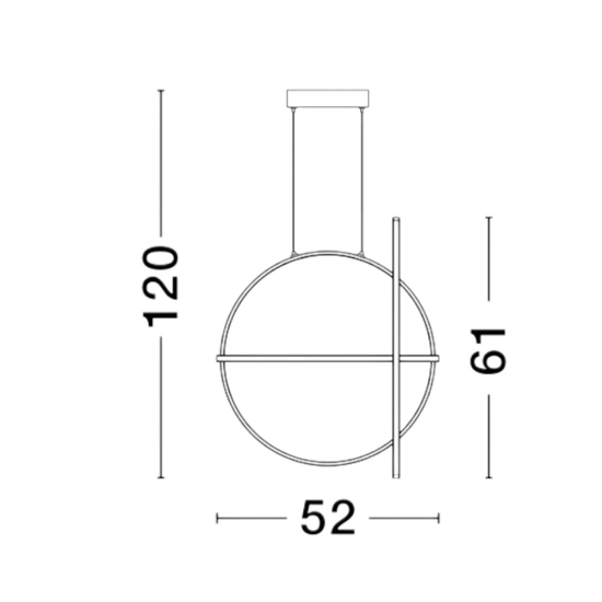 Lampadario nero per soggiorno moderno led 49w 3000k