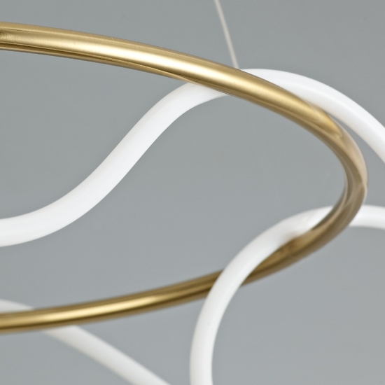 Lampadario oro per soggiorno moderno tubo led 43w 3000k