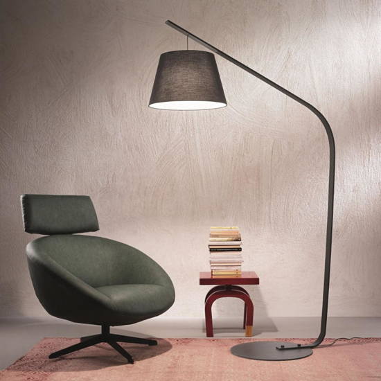 Pt liana ondaluce lampada ad arco nera design per salotto moderno
