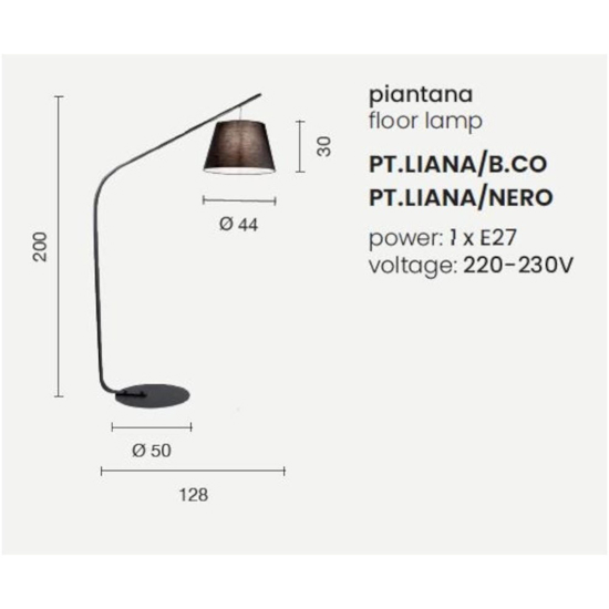 Pt liana ondaluce lampada ad arco nera design per salotto moderno