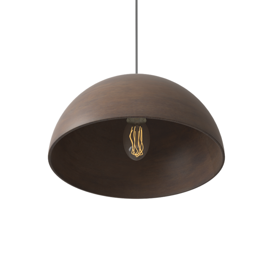 Lampadario per cucina vintage cupola marrone corten