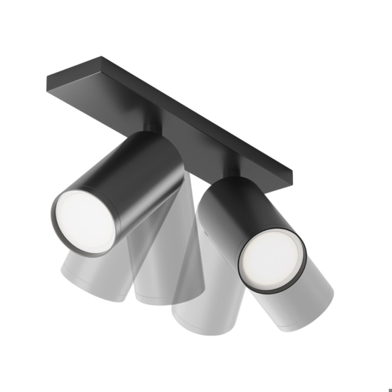 Maytoni plafoniera nera da soffitto con 2 faretti orientabili focus