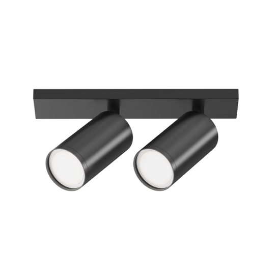 Maytoni plafoniera nera da soffitto con 2 faretti orientabili focus
