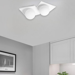 Plafoniera moderna design gesso bianca sforzin cicladi