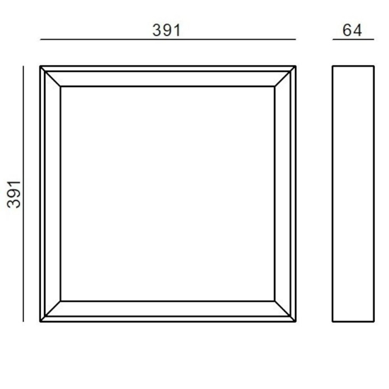 Tara linea light plaofniera led 26w 3000k bianca quadrata