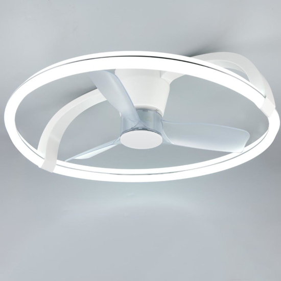 Ventilatore a plafoniera da soffitto bianco con telecomando led