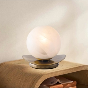 Abat jour camera da letto bronzato sfera vetro bianco fp ultimo pezzo