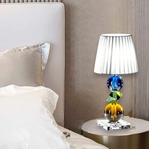 Lampada da comodino vetro cristallo multicolore